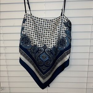 Source Unknown Navy and White Paisley Camisole